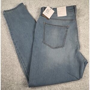 LC Lauren Conrad Women Blue Skinny Denim Jeans Size 16 Mid Rise Tapered Leg